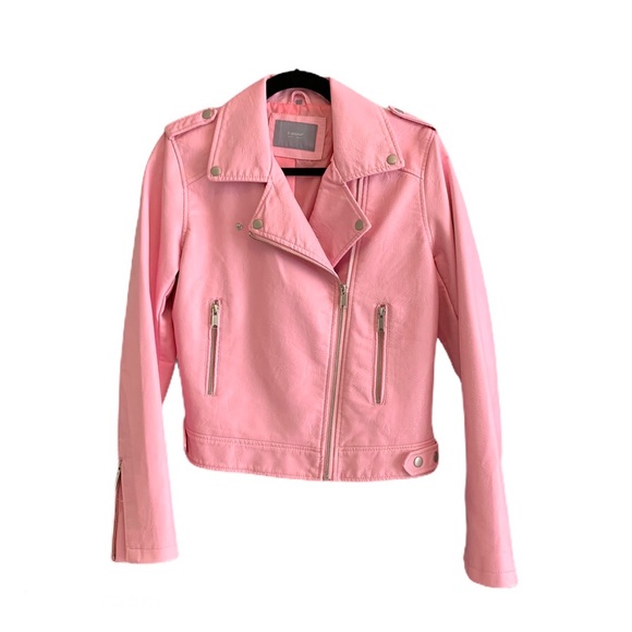 B.Young Jackets & Blazers - B.Young Pink Moto Jacket